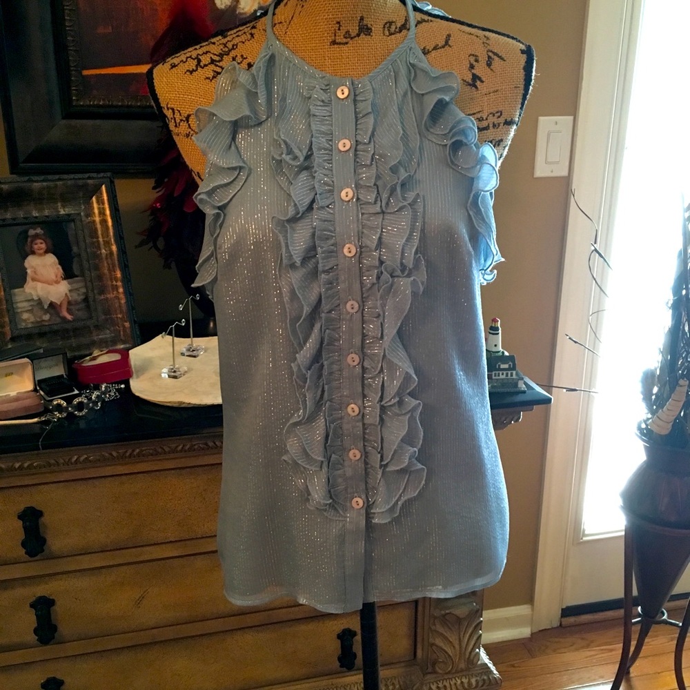 Nanette Lepore Silk Chambray Top NWT’S $250
